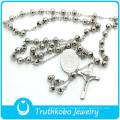 316 Stainless Steel Chain with Natural Stone Bead Wholesale San Virgin Mary Rosary Necklace for Catholic